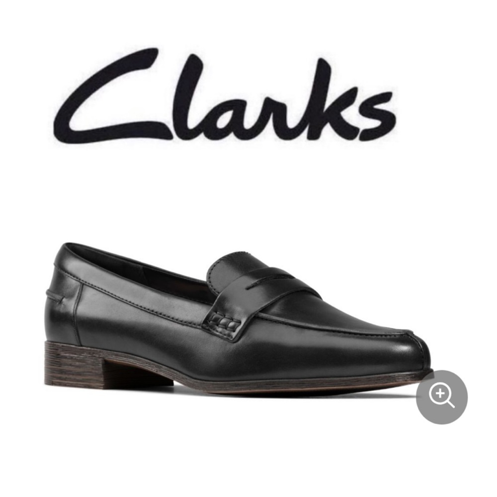 Clarks HAMBY Black Leather Loafers.  Size 11M